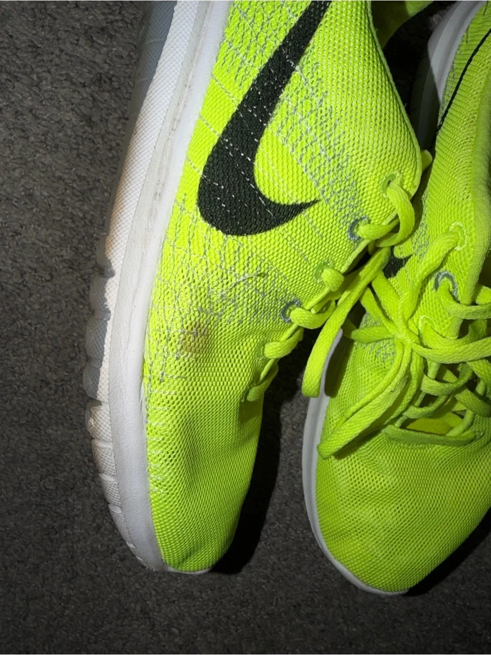 Nike Bright Yellow Mesh Lace-Up Running Sneakers